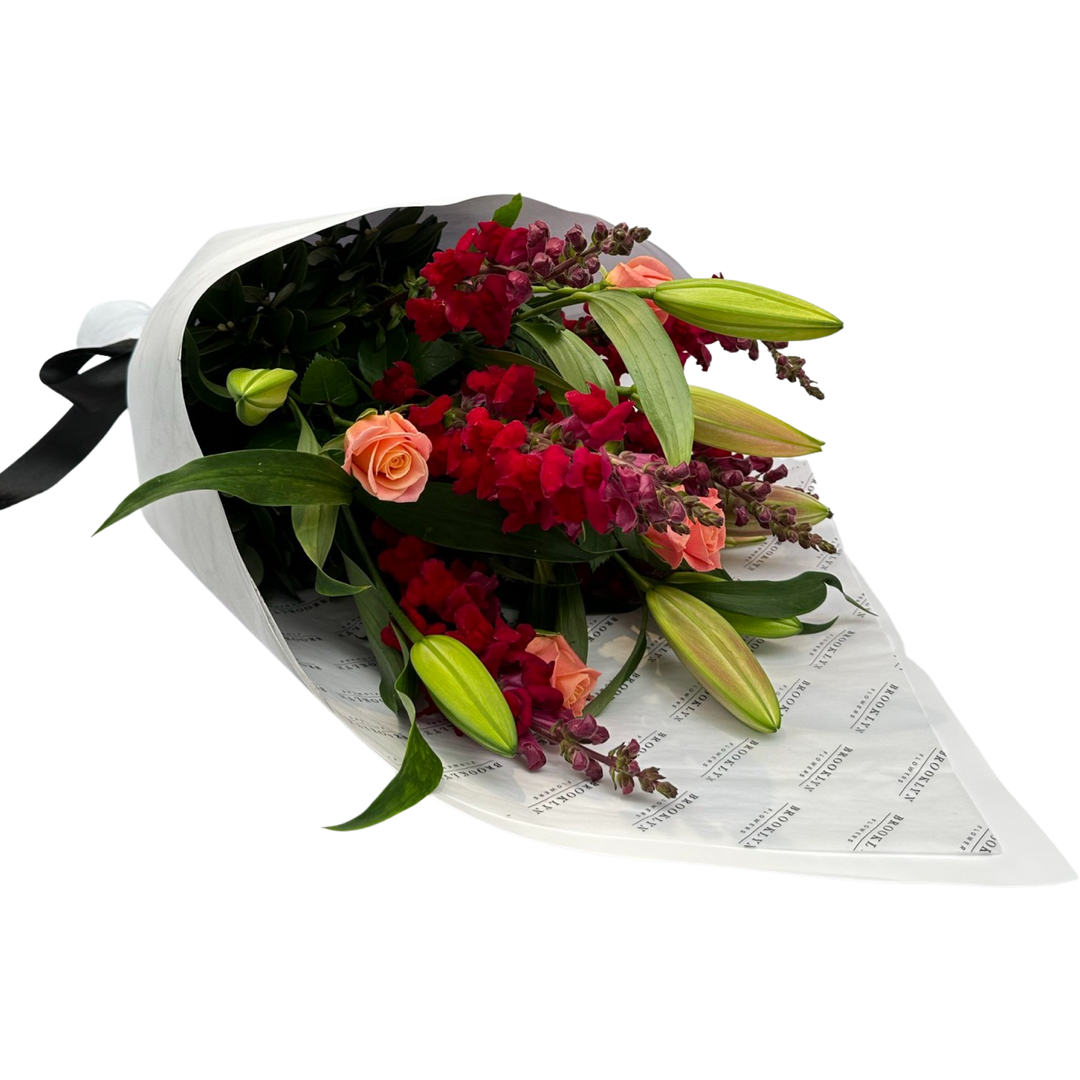 Bright Lily, Rose and Snapdragon Bouquet