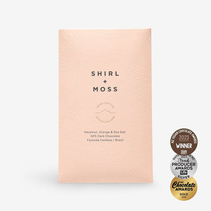 Hazelnut, Orange & Sea Salt 52% Dark Chocolate Bar