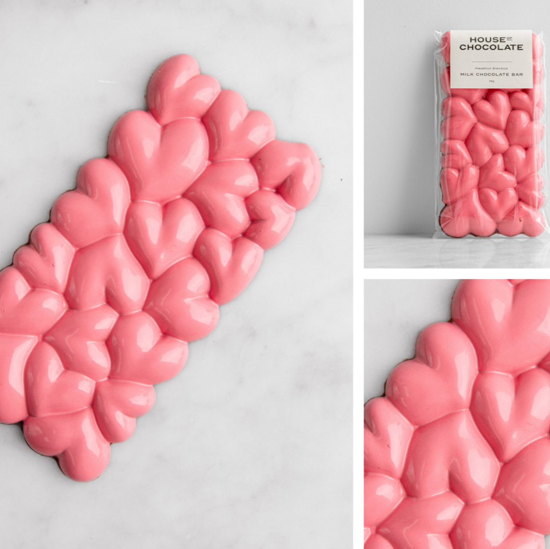 Hazelnut Gianduja Milk Chocolate Heart Bar