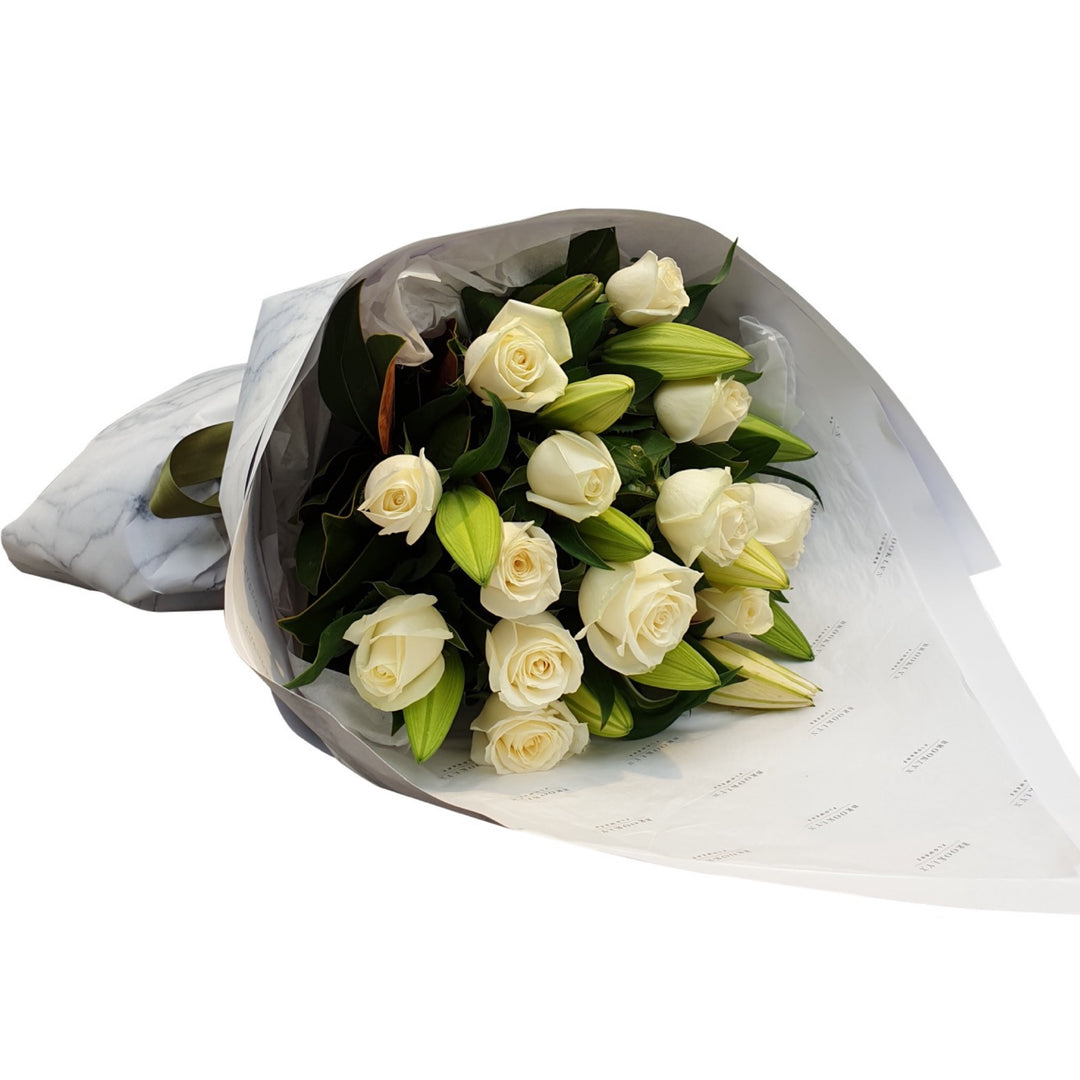 White Lily & Rose Bouquet