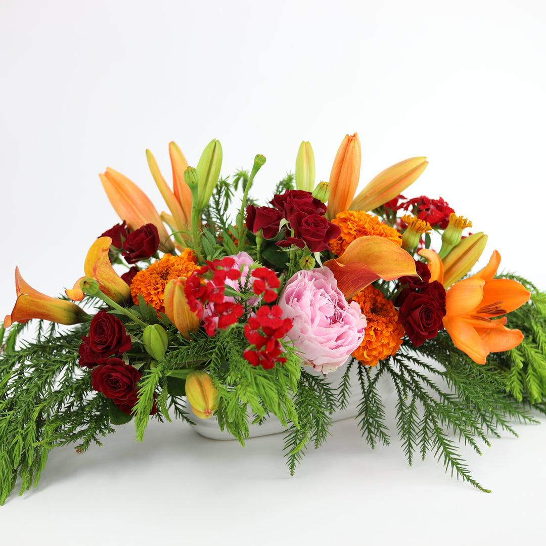 Vibrant Festive Table Arrangement