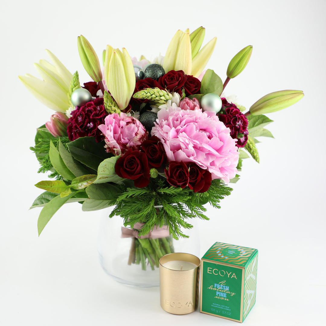 Christmas festive vase arrangement