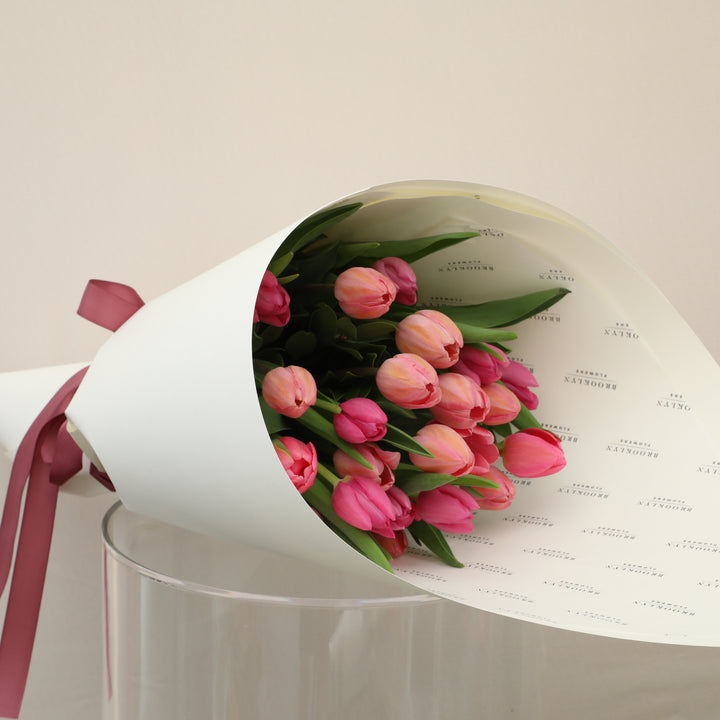 Pink Tulip Bouquet For Mum - Brooklyn Flowers