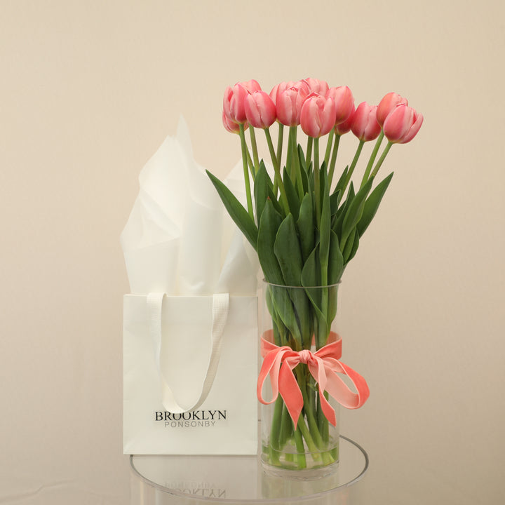Tulip & Vase Gift Package - Brooklyn Flowers