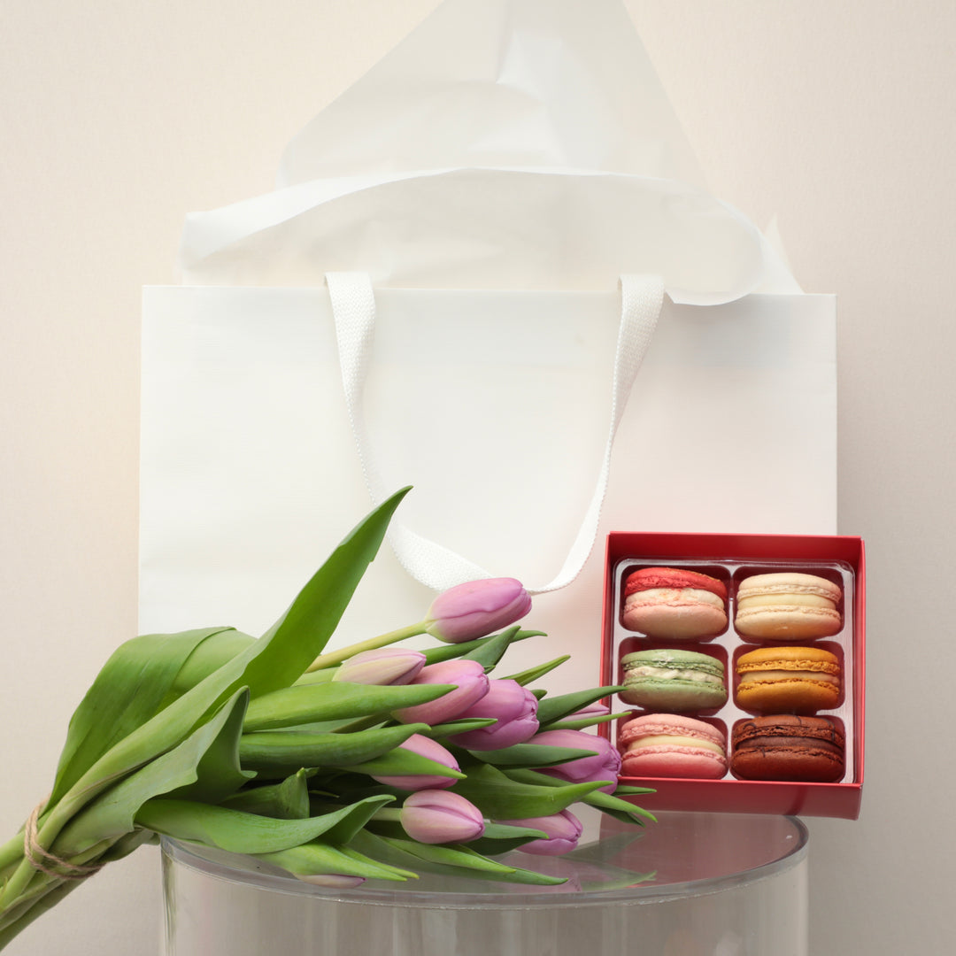 Tulips & Macaron Gift Package - Brooklyn Flowers