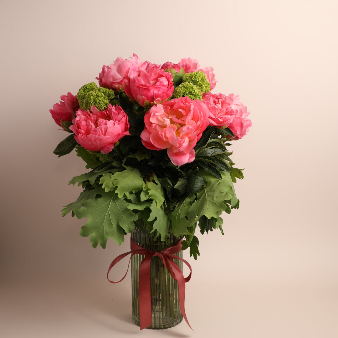 Coral Peony Bouquet - Brooklyn Flowers