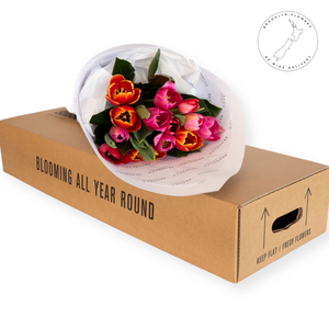 Pink & Orange Tulip Bouquet Box