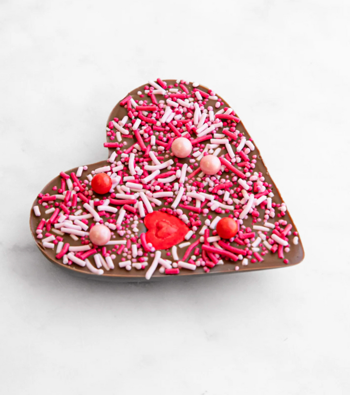 I HEART YOU' Milk Chocolate Heart with Sprinkles