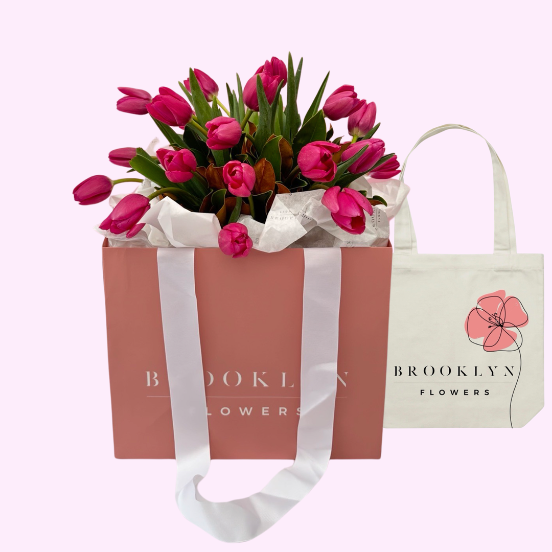 Pink Tulip Bouquet + FREE Tote Bag