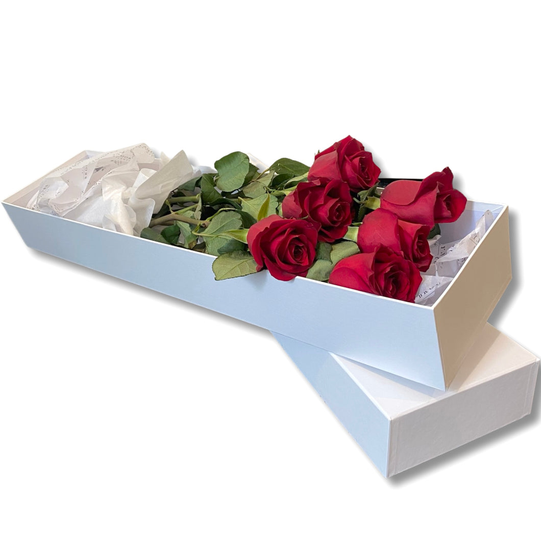Deluxe Premium Rose box 6 stems