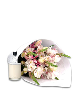 Bouquet & Ecoya Candle Gift Package - Brooklyn Flowers