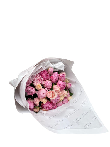 Peony & Rose Bouquet - Brooklyn Flowers