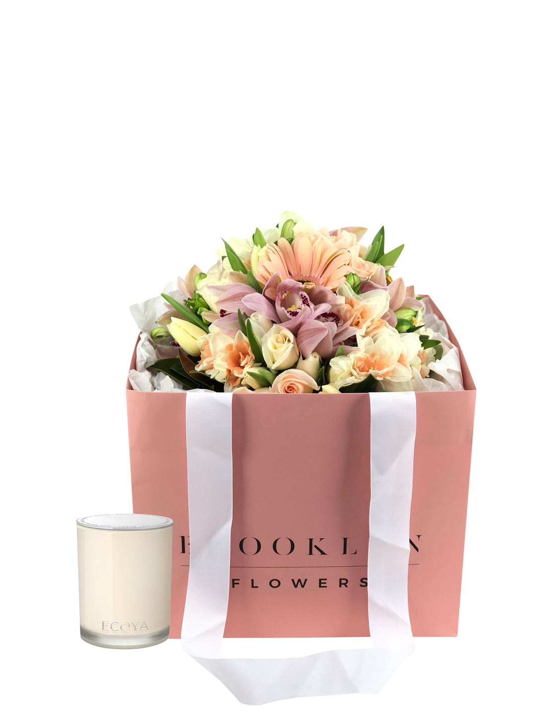 Posy Bag & Ecoya Candle Gift Package & FREE vase - Brooklyn Flowers