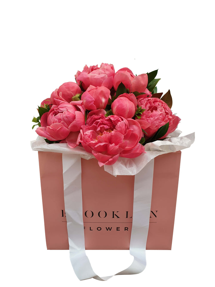 Peony Posy Bag  (+ Free Vase) - Brooklyn Flowers