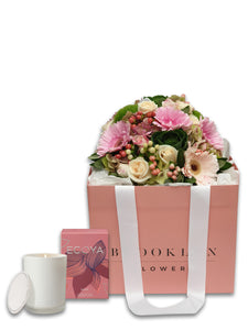 The Love Posy Bag & Ecoya Candle Gift Package & FREE vase - Brooklyn Flowers