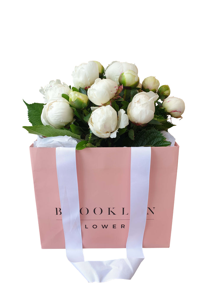 Peony Posy Bag  (+ Free Vase) - Brooklyn Flowers